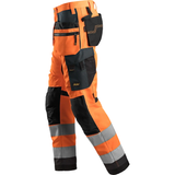 Darba bikses SNICKERS WORKWEAR AllroundWork Hi-Vis ar nokarenām kabatām, klase 2