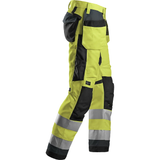 Darba bikses SNICKERS WORKWEAR AllroundWork Hi-Vis ar nokarenām kabatām, klase 2