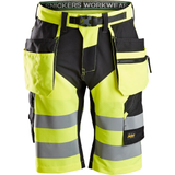 Šorti SNICKERS WORKWEAR FlexiWork Hi-Vis ar nokarenām kabatām, 1. klase