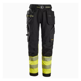 Bikses SNICKERS Hi-Vis Stretch ar nokarenām kabatām, 1. klase 