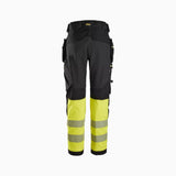 Bikses SNICKERS Hi-Vis Stretch ar nokarenām kabatām, 1. klase 
