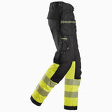 Bikses SNICKERS Hi-Vis Stretch ar nokarenām kabatām, 1. klase 