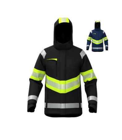 Ziemas softshell darba jaka BoSafety ATLANTA ar HI-VIS elementiem