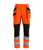 Elastīgas darba bikses BoSafety ar kokvilnu COMBO PLUS hi-vis, 2.klase