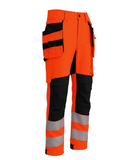 Elastīgas darba bikses BoSafety ar kokvilnu COMBO PLUS hi-vis, 2.klase