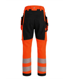 Elastīgas darba bikses BoSafety ar kokvilnu COMBO PLUS hi-vis, 2.klase