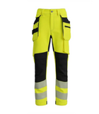 Elastīgas darba bikses BoSafety ar kokvilnu COMBO PLUS hi-vis, 2.klase