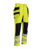 Elastīgas darba bikses BoSafety ar kokvilnu COMBO PLUS hi-vis, 2.klase