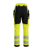 Elastīgas darba bikses BoSafety ar kokvilnu COMBO PLUS hi-vis, 2.klase