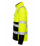 Flīsa džemperis ar rāvējslēdzēju BoSafety FLEECE FIT Hi-vis C3