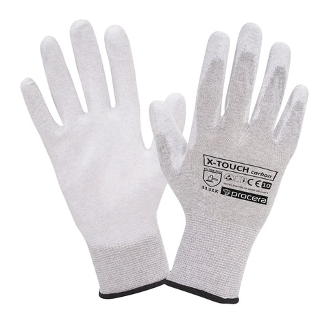 Antistatiski ESD cimdi ar PU pārklājumu PROCERA x-touch carbon